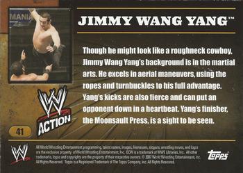 2007 Topps Action WWE #41 Jimmy Wang Yang Back
