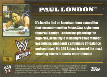 2007 Topps Action WWE #47 Paul London Back