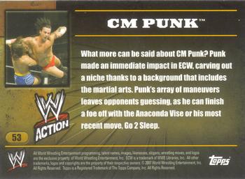 2007 Topps Action WWE #53 CM Punk Back