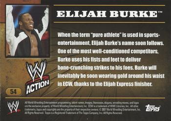 2007 Topps Action WWE #54 Elijah Burke Back