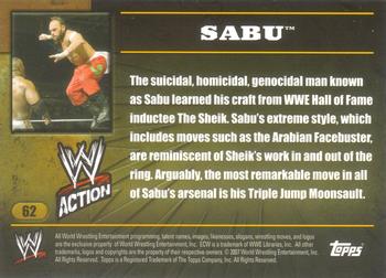 2007 Topps Action WWE #62 Sabu Back