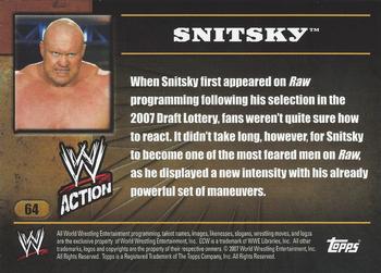 2007 Topps Action WWE #64 Snitsky Back