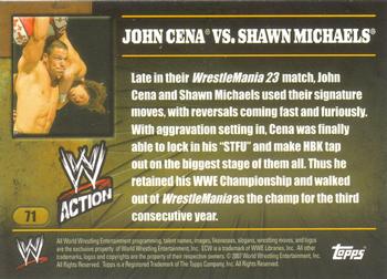 2007 Topps Action WWE #71 John Cena Vs Shawn Michaels Back