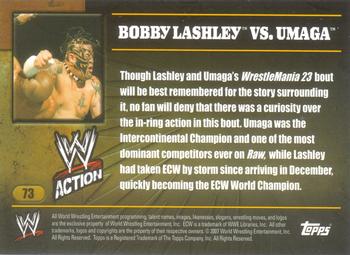 2007 Topps Action WWE #73 Bobby Lashley Vs Umaga Back