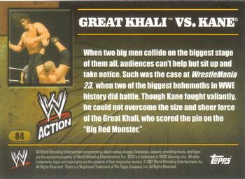 2007 Topps Action WWE #84 The Great Khali Vs Kane Back