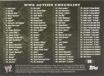2007 Topps Action WWE #90 Checklist Back