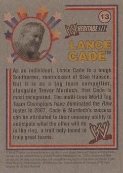 2007 Topps Heritage III WWE #13 Lance Cade  Back