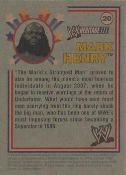 2007 Topps Heritage III WWE #20 Mark Henry  Back