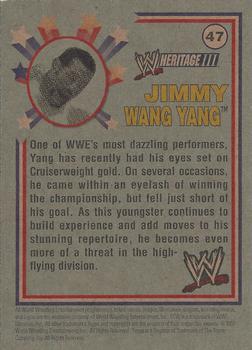 2007 Topps Heritage III WWE #47 Jimmy Wang Yang  Back