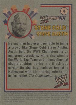 2007 Topps Heritage III WWE #4 Stone Cold Steve Austin Back