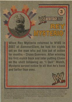 2007 Topps Heritage III WWE #3 Rey Mysterio  Back