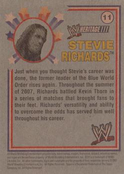 2007 Topps Heritage III WWE #11 Stevie Richards  Back