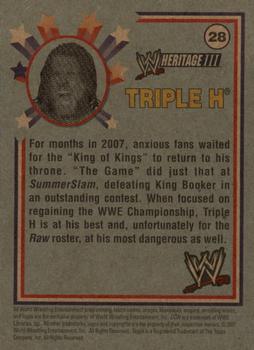 2007 Topps Heritage III WWE #28 Triple H  Back