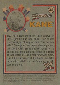 2007 Topps Heritage III WWE #32 Kane  Back