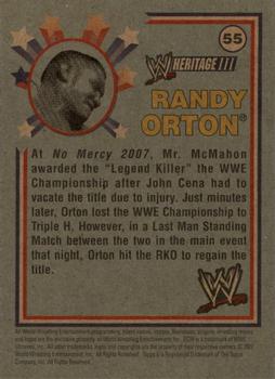 2007 Topps Heritage III WWE #55 Randy Orton  Back