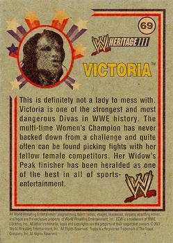 2007 Topps Heritage III WWE #69 Victoria  Back