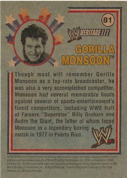 2007 Topps Heritage III WWE #81 Gorilla Monsoon  Back