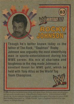 2007 Topps Heritage III WWE #83 Rocky Johnson  Back
