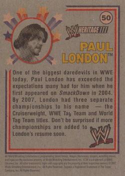 2007 Topps Heritage III WWE #50 Paul London  Back