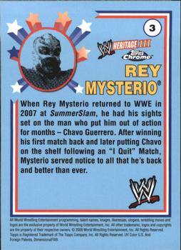 2008 Topps Chrome Heritage III WWE #3 Rey Mysterio  Back