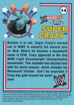 2008 Topps Chrome Heritage III WWE #14 Super Crazy  Back