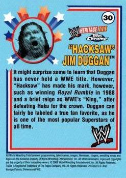 2008 Topps Chrome Heritage III WWE #30 Hacksaw Jim Duggan  Back
