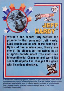 2008 Topps Chrome Heritage III WWE #31 Jeff Hardy  Back