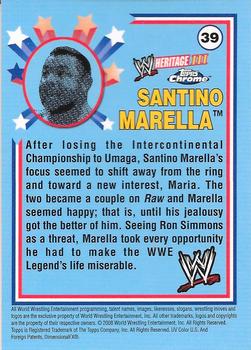2008 Topps Chrome Heritage III WWE #39 Santino Marella  Back