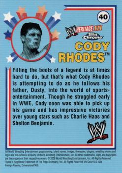2008 Topps Chrome Heritage III WWE #40 Cody Rhodes  Back