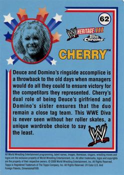 2008 Topps Chrome Heritage III WWE #62 Cherry  Back