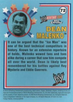 2008 Topps Chrome Heritage III WWE #72 Dean Malenko  Back