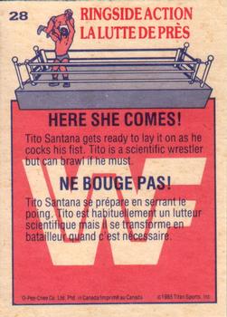 1985 O-Pee-Chee WWF Pro Wrestling Stars #28 Here She Comes! Back