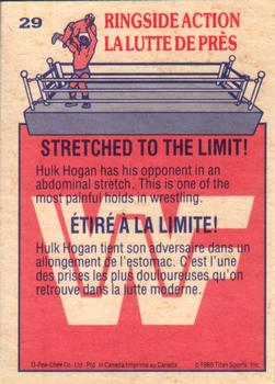1985 O-Pee-Chee WWF Pro Wrestling Stars #29 Stretched To The Limit! Back