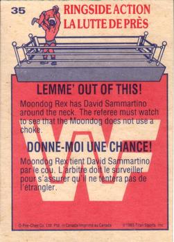 1985 O-Pee-Chee WWF Pro Wrestling Stars #35 Lemme' Out Of This! Back