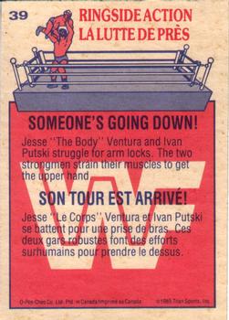 1985 O-Pee-Chee WWF Pro Wrestling Stars #39 Someone's Going Down! Back