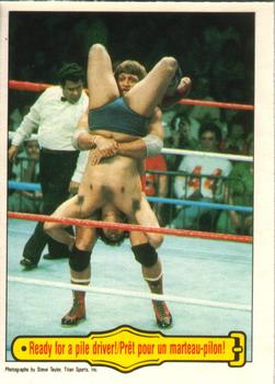 1985 O-Pee-Chee WWF Pro Wrestling Stars #42 Ready For A Pile Driver! Front