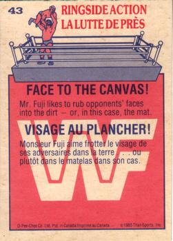 1985 O-Pee-Chee WWF Pro Wrestling Stars #43 Face To The Canvas! Back