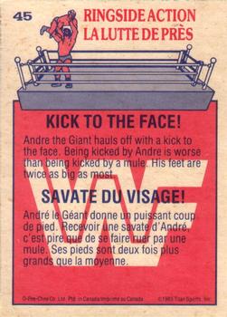 1985 O-Pee-Chee WWF Pro Wrestling Stars #45 Kick To The Face! Back