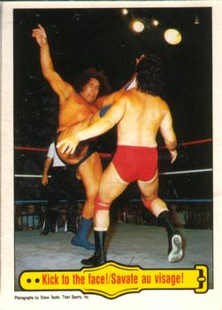 1985 O-Pee-Chee WWF Pro Wrestling Stars #45 Kick To The Face! Front