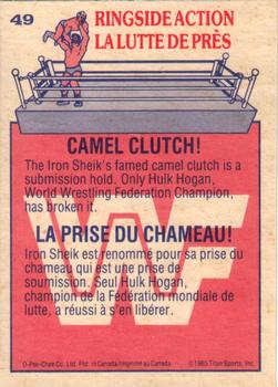 1985 O-Pee-Chee WWF Pro Wrestling Stars #49 Camel Clutch! Back