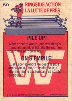 1985 O-Pee-Chee WWF Pro Wrestling Stars #50 Pile Up! Back