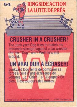 1985 O-Pee-Chee WWF Pro Wrestling Stars #54 Crusher In A Crusher! Back