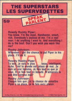 1985 O-Pee-Chee WWF Pro Wrestling Stars #59 Rowdy Roddy Piper Back