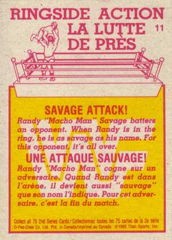 1985 O-Pee-Chee WWF Pro Wrestling Stars Series 2 #11 Savage Attack! Back