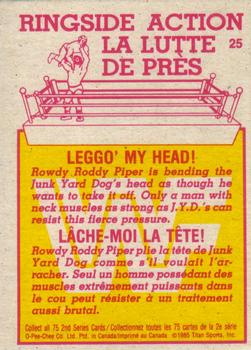 1985 O-Pee-Chee WWF Pro Wrestling Stars Series 2 #25 Leggo' My Head! Back