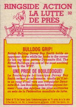 1985 O-Pee-Chee WWF Pro Wrestling Stars Series 2 #32 Bulldog Grip! Back