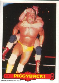 1985 O-Pee-Chee WWF Pro Wrestling Stars Series 2 #39 Piggyback! Front