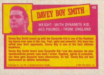 1985 O-Pee-Chee WWF Pro Wrestling Stars Series 2 #48 Davey Boy Smith Back