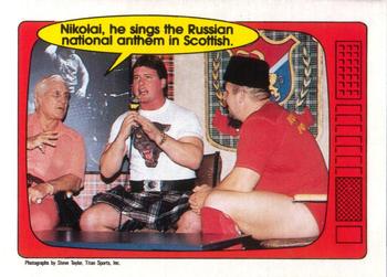 1985 O-Pee-Chee WWF Series 2 #59 Fred Blassie / Roddy Piper / Nikolai Volkoff Front
