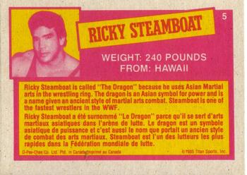 1985 O-Pee-Chee WWF Pro Wrestling Stars Series 2 #5 Ricky Steamboat Back